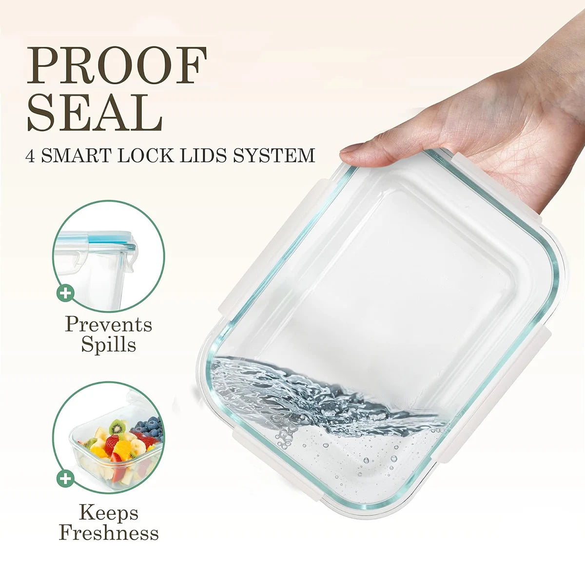 8-Piece Glass Food Storage Container Set with Lids – Microwave, Dishwasher & Fridge Safe, Meal Prep Rectangular Lunch Boxes