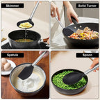 8-Piece Silicone Kitchen Utensils Set – Non-Scratch, Heat Resistant | Spatula, Spoons, Tongs & More