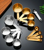 8-Piece Gold Stainless Steel Measuring Cups & Spoons Set