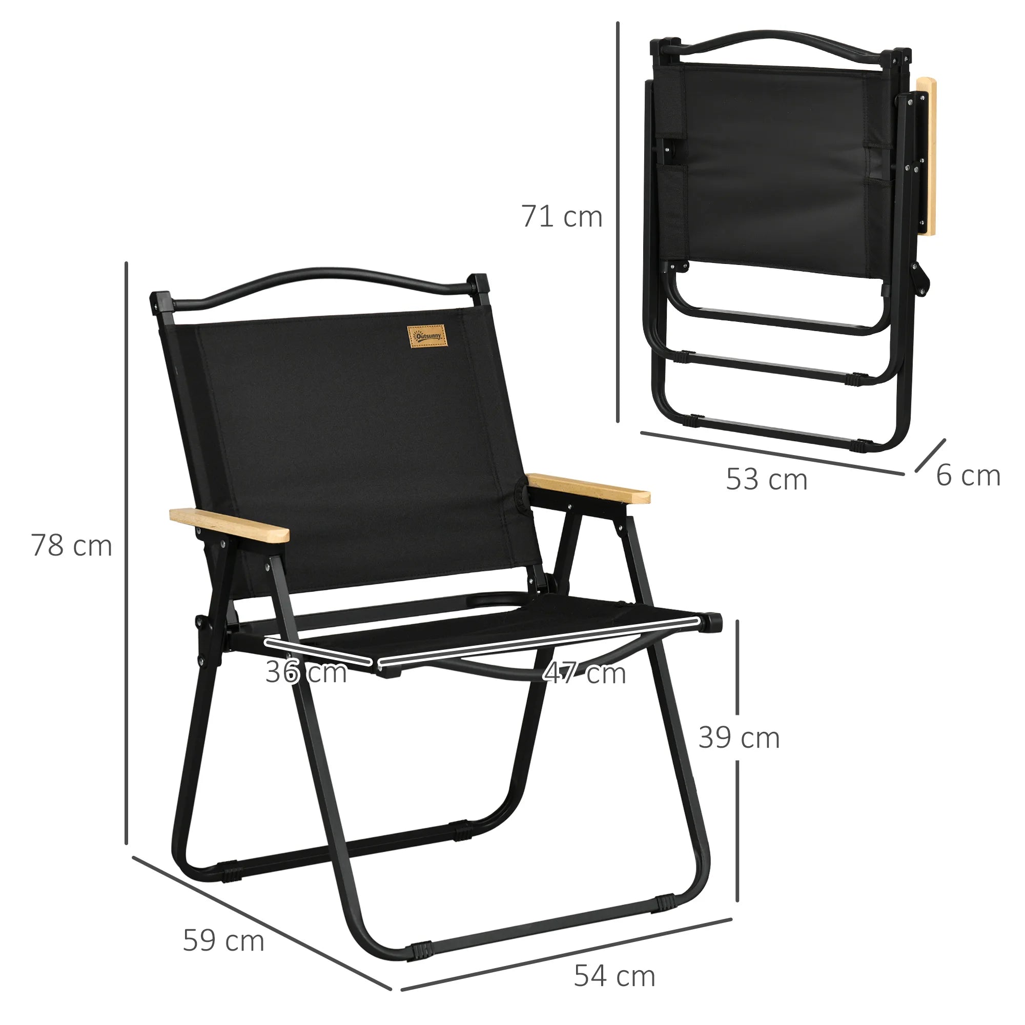 Oxford Fabric Folding Camping Chair | Lightweight & Portable | 2 Colours