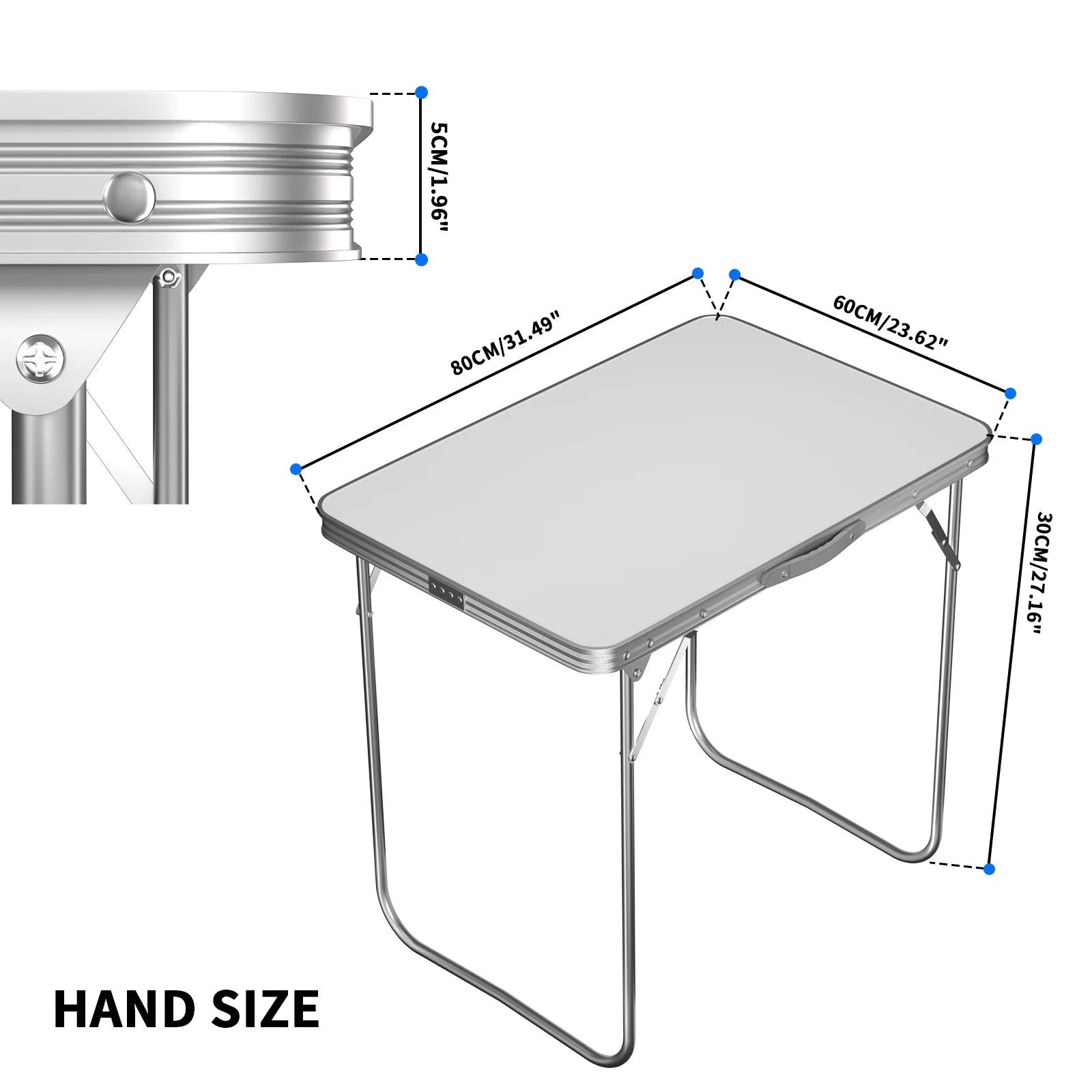 Adjustable Height Folding Table | Aluminium & MDF | 9 Size Options | Indoor & Outdoor