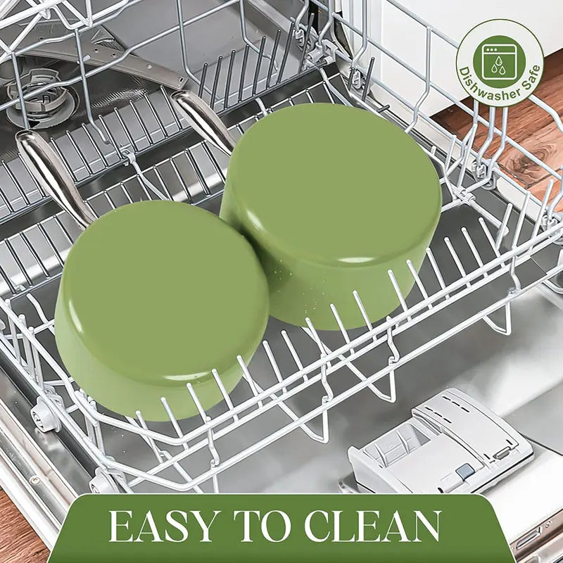 Green Ceramic Non-Stick Saucepan with Glass Lid & Stainless Steel Handle – Compatible with Induction and Gas Stoves, Ideal for Boiling Soup, Making Noodles, and Heating Milk, Available in 18cm/20cm