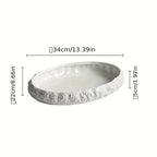 Ceramic Fish Plate with Rock Texture | Scratch Resistant | 3 Sizes 14in