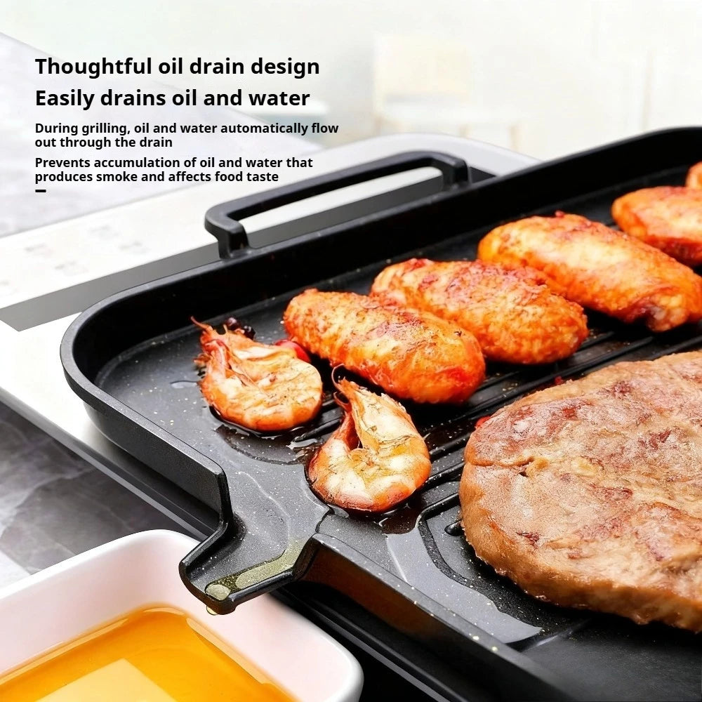 Smokeless Nonstick Griddle Pan – Suitable for Indoor & Outdoor Cooking, Great for Grilling Steak, BBQ, and Everyday Cooking