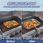 Perforated Stainless Steel Grill Basket with Detachable Handle – Rectangular BBQ Tray for Grilling Vegetables, Fish, and Meat, Ideal for Outdoor Cooking, Food-Grade Stainless Steel, Anti-Rust, Multi-Use, Easy Cleaning