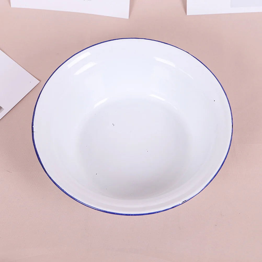 White Enamel Mixing Bowl | Retro Style | 2 Sizes