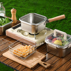 Portable Frying Set Multifunctional Oil Saving Mini Fryer Kit Stainless Steel Pot For Kitchen Fries Chicken