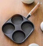 Cast Iron 4-Hole Breakfast Egg Pan – Gas & Induction Compatible | 4 Shape Options