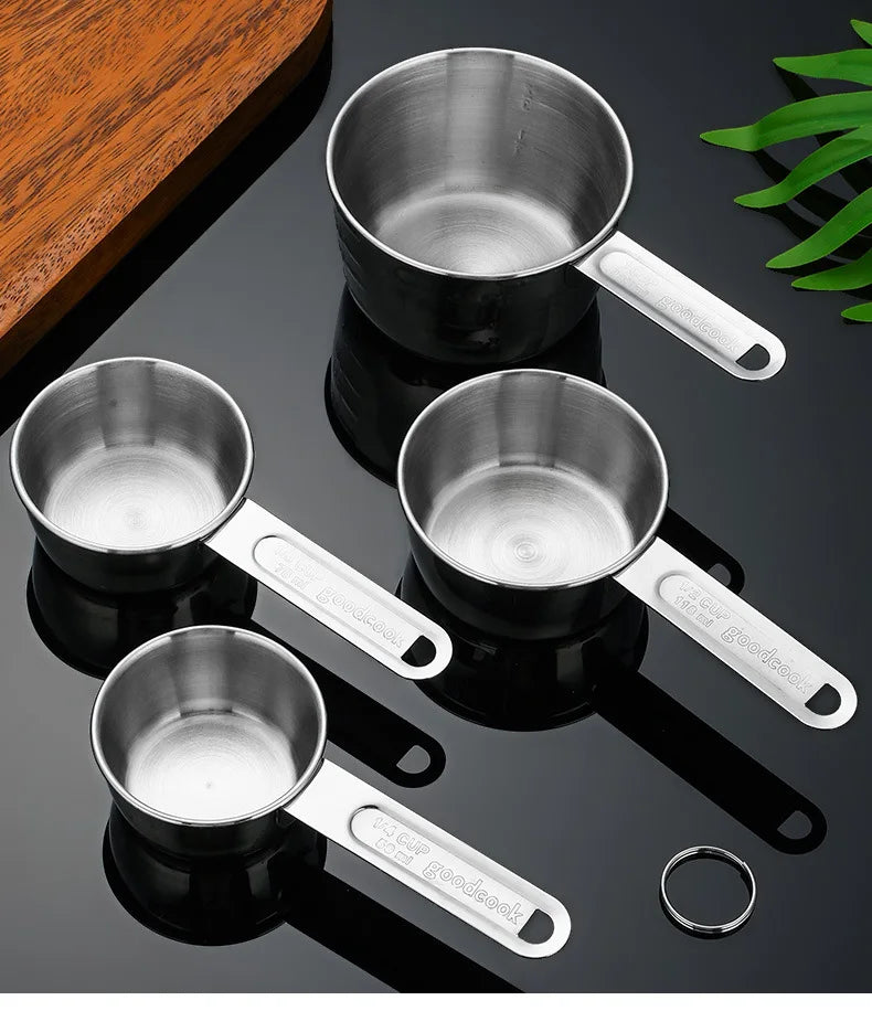 8-Piece Gold Stainless Steel Measuring Cups & Spoons Set