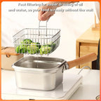 Portable Frying Set Multifunctional Oil Saving Mini Fryer Kit Stainless Steel Pot For Kitchen Fries Chicken