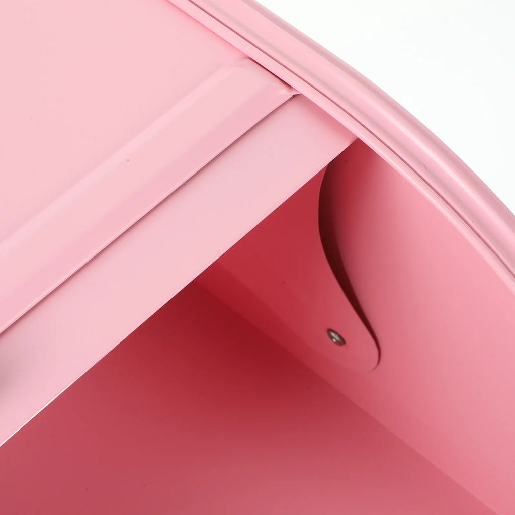 Retro Pink Iron Bread Box with Easy-Glide Rolling Door – Heavy-Duty Rust-Resistant Powder-Coated Metal, Ventilated for Fresh Bread Storage