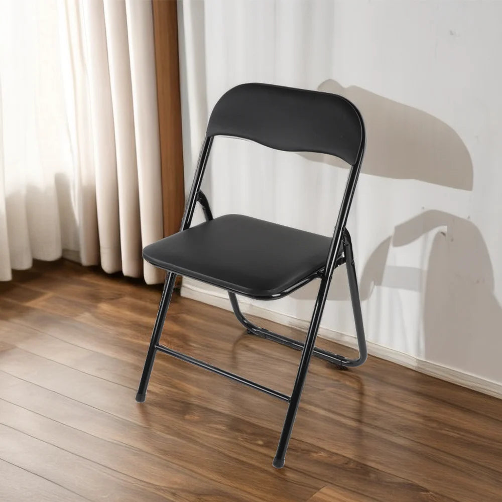 PU Leather Folding Chair with Padded Seat & Metal Frame | 2 Colours