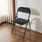PU Leather Folding Chair with Padded Seat & Metal Frame | 2 Colours