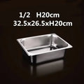 304 Stainless Steel Gastronorm GN Food Pans with Lids – 1/9, 1/6, 1/4, 1/3 & 1/2 Sizes for Buffet, Chafing & Catering 1-2 32.5x26.3xH20cm