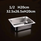 304 Stainless Steel Gastronorm GN Food Pans with Lids – 1/9, 1/6, 1/4, 1/3 & 1/2 Sizes for Buffet, Chafing & Catering 1-2 32.5x26.3xH20cm