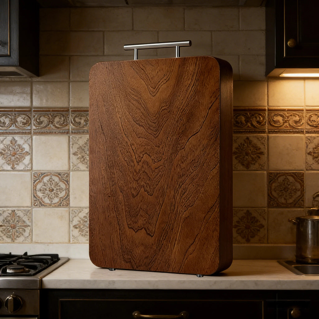 Solid Wood Rectangular Cutting Board with Handle – 3cm Thick, Double-Sided, Paint-Free, Great for Chopping Meat, Vegetables, and Everyday Kitchen Use