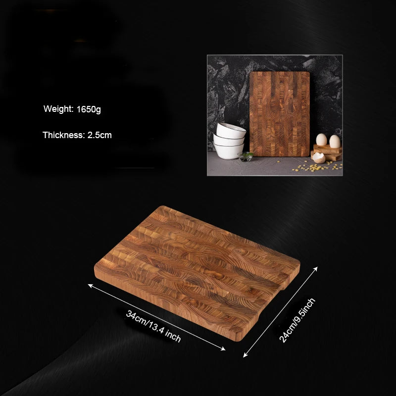 Teak Wood End Grain Cutting Board with Hidden Handles – Rectangular | 34cm & 42cm