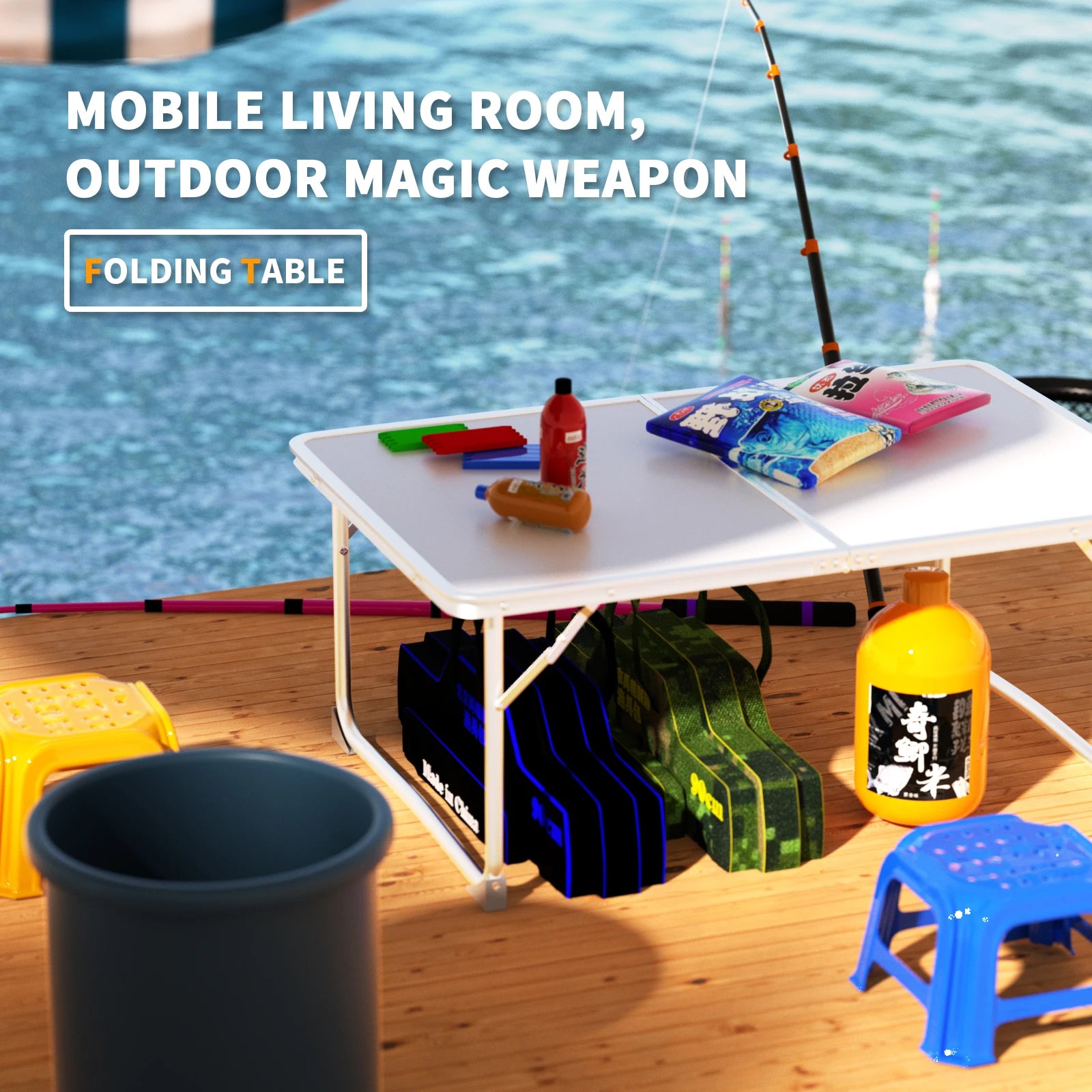 Adjustable Height Folding Table | Aluminium & MDF | 9 Size Options | Indoor & Outdoor