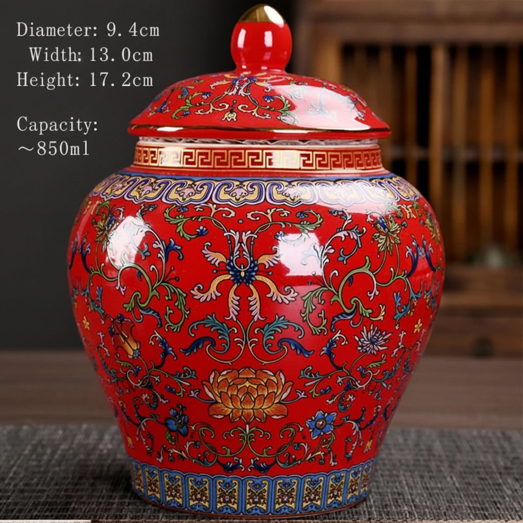 Ceramic Storage Pot & Tea Jar with Lid | Large Capacity | 5 Designs B
