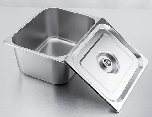 304 Stainless Steel Gastronorm GN Food Pans with Lids – 1/9, 1/6, 1/4, 1/3 & 1/2 Sizes for Buffet, Chafing & Catering