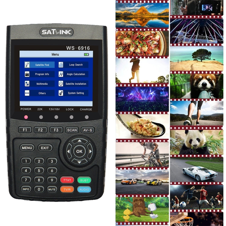 SATLINK WS6916 Digital Satellite Signal Finder Meter, 3.5 inch TFT LCD Screen, Support DVB-S / S2, MPEG-2 / MPEG-4, WS6916 – TPU