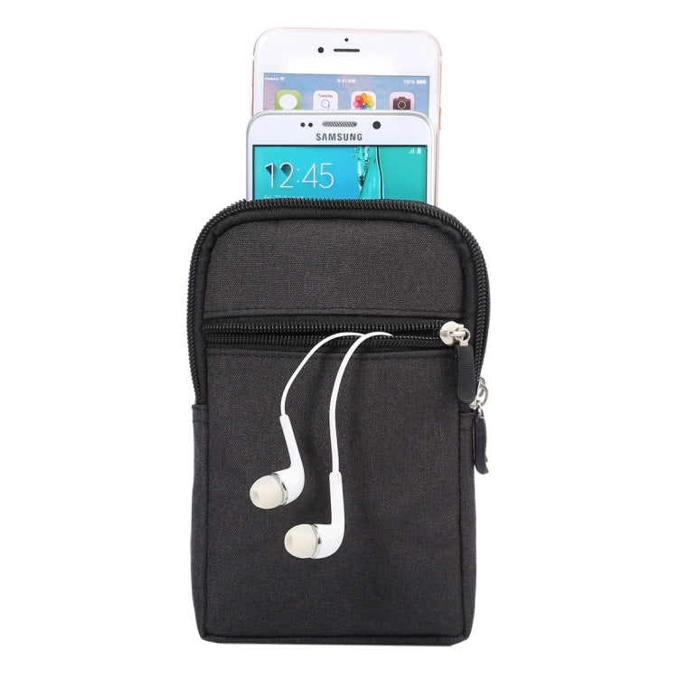 Universal Jeans Leisure Style Leather Case / Waist Bag for Galaxy S9+ & S8+ & Note 8 & S7 Edge / iPhone X & 7 & 7 Plus & 6 Plus & 6s Plus / Huawei Mate 8, Size:18.0 x 11.0 x 2.5cm – Leather Black