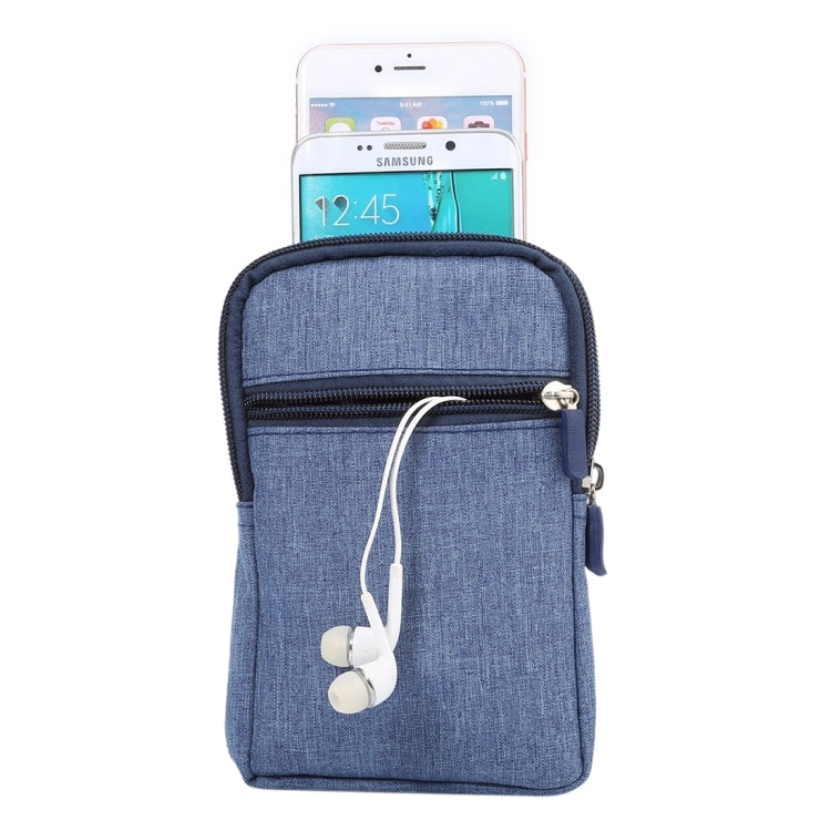 Universal Jeans Leisure Style Leather Case / Waist Bag for Galaxy S9+ & S8+ & Note 8 & S7 Edge / iPhone X & 7 & 7 Plus & 6 Plus & 6s Plus / Huawei Mate 8, Size:18.0 x 11.0 x 2.5cm – Leather Dark Blue