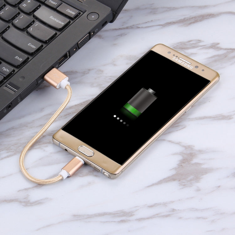 Woven Style USB-C / Type-C 3.1 Male to USB 2.0 Male Data Sync Charging Cable, Cable Length: 20cm – Durable Build, Easy to Use
