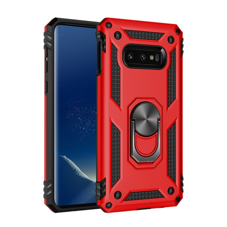 Sergeant Armor Shockproof TPU + PC Protective Case for Galaxy S10e, with 360 Degree Rotation Holder, For Galaxy S10e For Galaxy S10e Red