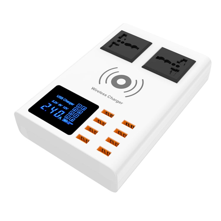 YC-CDA10W 10W Multi Port USB Intelligent Digital Display Fast Charging Wireless Charger, UK Plug, SAS1048A, SAS1048B, SAS1048C – Fast Charging, TPU