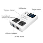 YC-CDA10W 10W Multi Port USB Intelligent Digital Display Fast Charging Wireless Charger, UK Plug, SAS1048A, SAS1048B, SAS1048C – Fast Charging, TPU