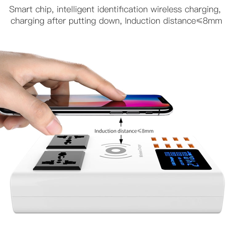 YC-CDA10W 10W Multi Port USB Intelligent Digital Display Fast Charging Wireless Charger, UK Plug, SAS1048A, SAS1048B, SAS1048C – Fast Charging, TPU
