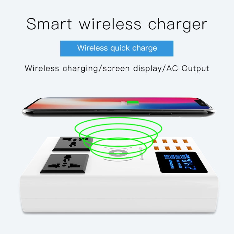 YC-CDA10W 10W Multi Port USB Intelligent Digital Display Fast Charging Wireless Charger, UK Plug, SAS1048A, SAS1048B, SAS1048C – Fast Charging, TPU