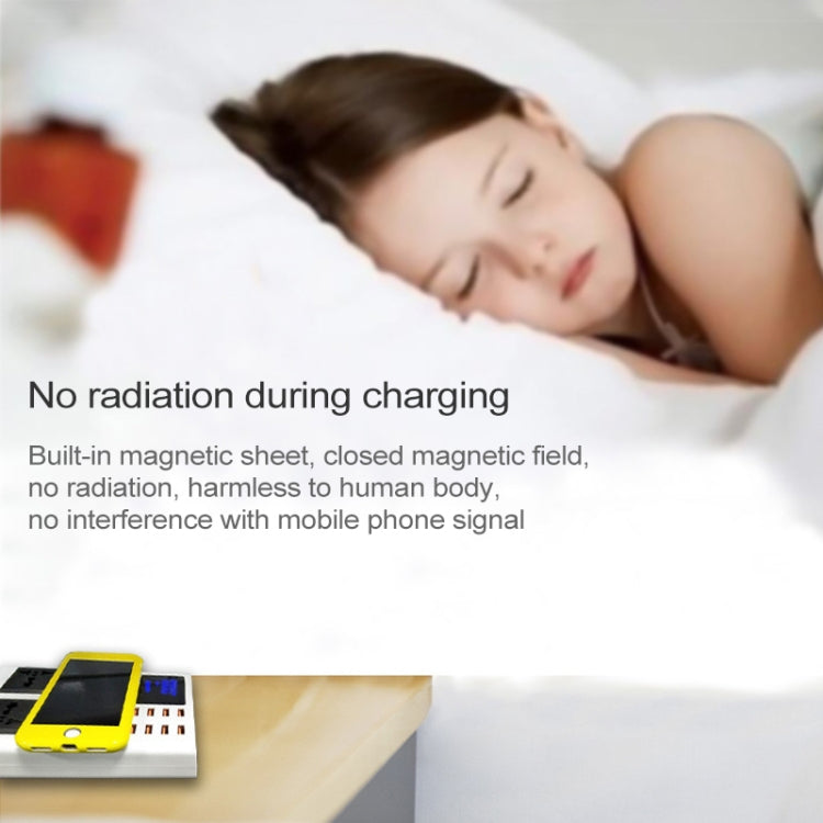 YC-CDA10W 10W Multi Port USB Intelligent Digital Display Fast Charging Wireless Charger, UK Plug, SAS1048A, SAS1048B, SAS1048C – Fast Charging, TPU