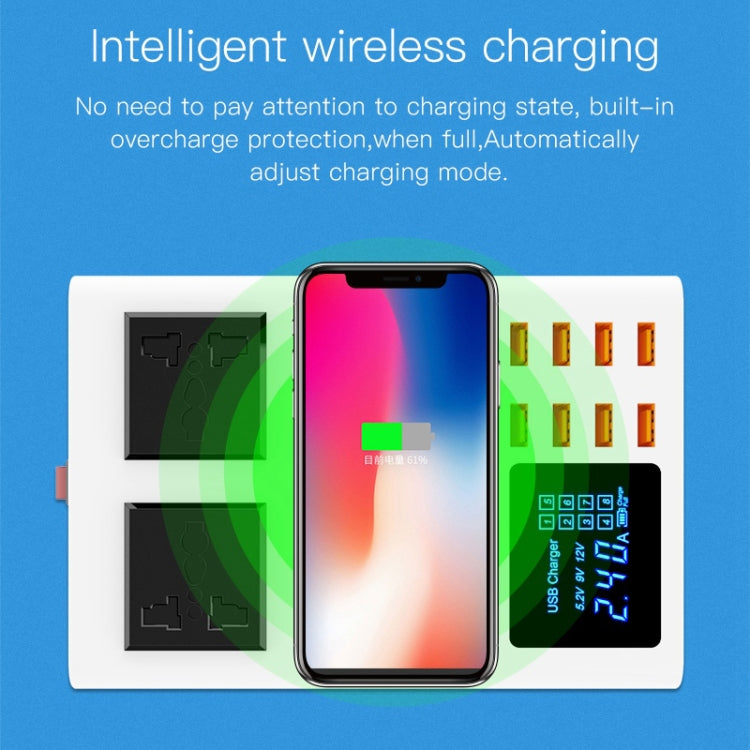 YC-CDA10W 10W Multi Port USB Intelligent Digital Display Fast Charging Wireless Charger, UK Plug, SAS1048A, SAS1048B, SAS1048C – Fast Charging, TPU