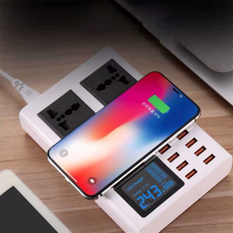 YC-CDA10W 10W Multi Port USB Intelligent Digital Display Fast Charging Wireless Charger, UK Plug, SAS1048A, SAS1048B, SAS1048C – Fast Charging, TPU