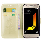 For Galaxy J3 (2017) / J330 (EU Version) Roses Pressed Flower Pattern Horizontal Flip Leather Case with Holder & Card Slots & Wallet, For Samsung Galaxy J3 (2017) / J330 (EU Version)