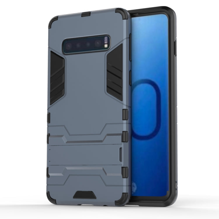Shockproof PC + TPU Case for Galaxy S10, with Holder, For Samsung Galaxy S10 For Samsung Galaxy S10 Navy Blue