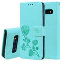 Rose Embossed Horizontal Flip PU Leather Case for Galaxy S10, with Holder & Card Slots & Wallet, For Samsung Galaxy S10 For Samsung Galaxy S10 Green