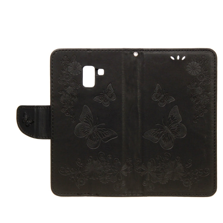 Vintage Embossed Floral Butterfly Pattern Horizontal Flip Leather Case with Card Slot & Holder & Wallet & Lanyard – Lanyard, Magnetic, Card Slot, For Galaxy A8 (2018)