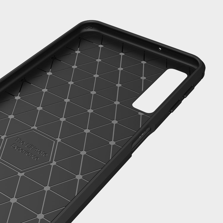 / A750 Brushed Carbon Fiber Texture TPU Shockproof Anti-slip Soft Protective Back Cover Case – Shockproof, TPU, For Galaxy A7 (2018)