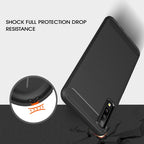 / A750 Brushed Carbon Fiber Texture TPU Shockproof Anti-slip Soft Protective Back Cover Case – Shockproof, TPU, For Galaxy A7 (2018)