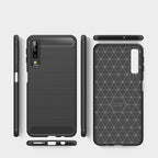 / A750 Brushed Carbon Fiber Texture TPU Shockproof Anti-slip Soft Protective Back Cover Case – Shockproof, TPU, For Galaxy A7 (2018)