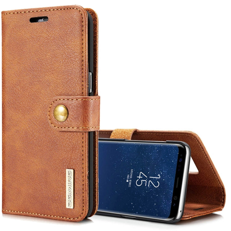 DG.MING for Galaxy S8 Crazy Horse Texture Horizontal Flip Detachable Magnetic Protective Case with Holder & Card Slots & Wallet, Galaxy S8 Galaxy S8 Brown