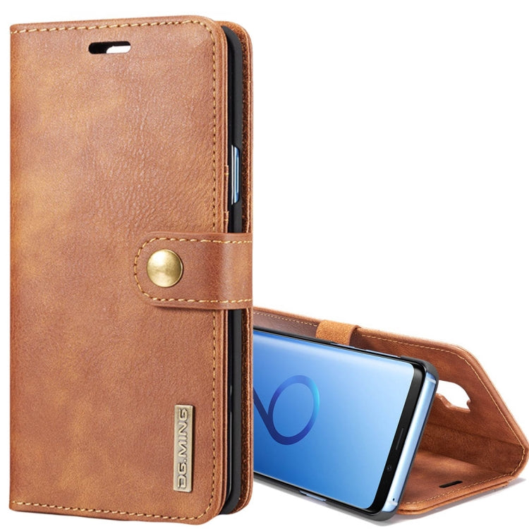 DG.MING for Galaxy S9+ Crazy Horse Texture Horizontal Flip Detachable Magnetic Protective Case with Holder & Card Slots & Wallet, Galaxy S9+ Galaxy S9+ Brown