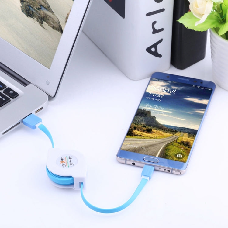 1m 2A 110 Copper Core Wires Retractable USB-C / Type-C to USB Data Sync Charging Cable – Fast Charging