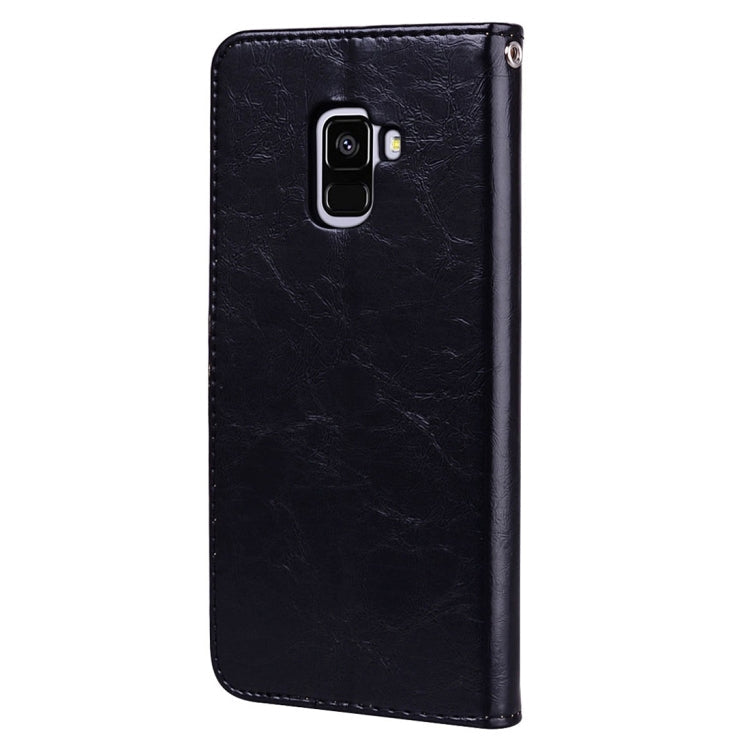 For Galaxy A8 (2018) Business Style Oil Wax Texture Horizontal Flip Leather Case with Holder & Card Slots & Wallet, For Galaxy A8 (2018)