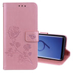 For Galaxy S9 Rose Embossed Horizontal Flip Environmental PU Leather Case with Holder & Card Slots & Wallet, For Samsung Galaxy S9 For Samsung Galaxy S9 Rose Gold
