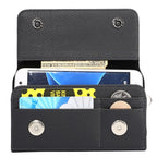 Universal Litchi Texture Vertical Flip Thwartwise PU Leather Case / Waist Bag with Back Splint & Card Slots & 15cm Lanyard for Galaxy S7 Edge & S7 & S6 Edge & S6, Huawei P9 & P9 Lite & P9 Plus & Sony Xperia Z5, Xiaomi Redmi 4, Size: 15.5 x 8 x 1.8 cm Black