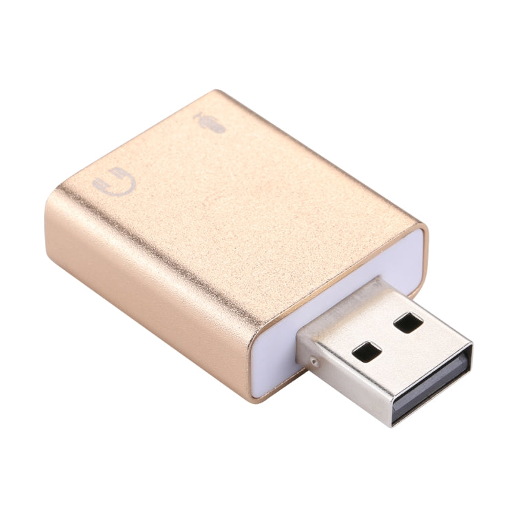 Aluminum Shell 3.5mm Jack External USB Sound Card HIFI Magic Voice 7.1 Channel Adapter Free Drive for Computer, Desktop, Speakers, Headset, Microphone, Aluminum 7.1 Channel Gold – Durable Build, Easy to Use